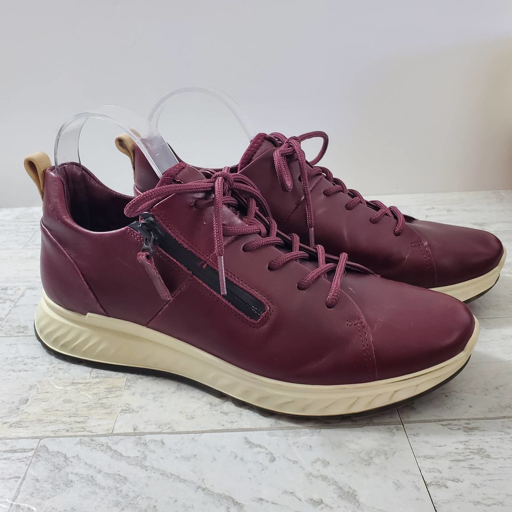 ecco st.1 836143 Sneaker Womens Size 40 US 9 Zip Side Burgundy Removeable Insole